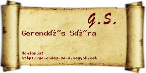Gerendás Sára névjegykártya