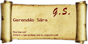 Gerendás Sára névjegykártya